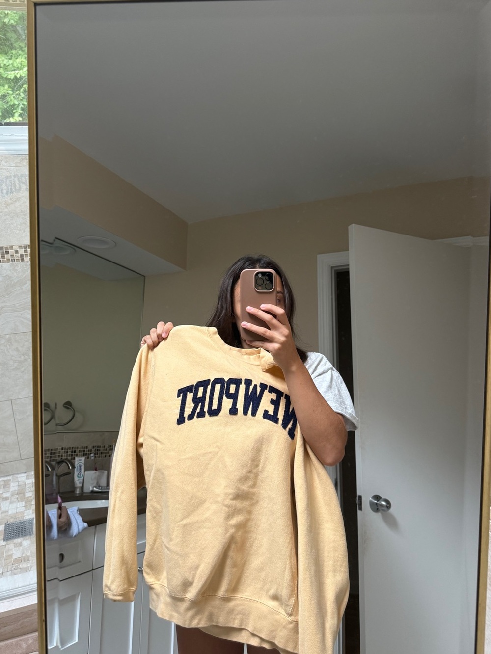Pro-weave Newport yellow sweatshirt #newport #crewneck
